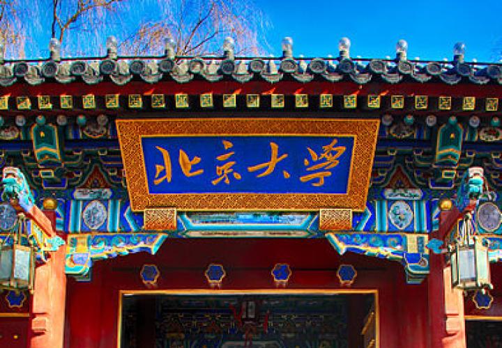 Gate with Chinese writing