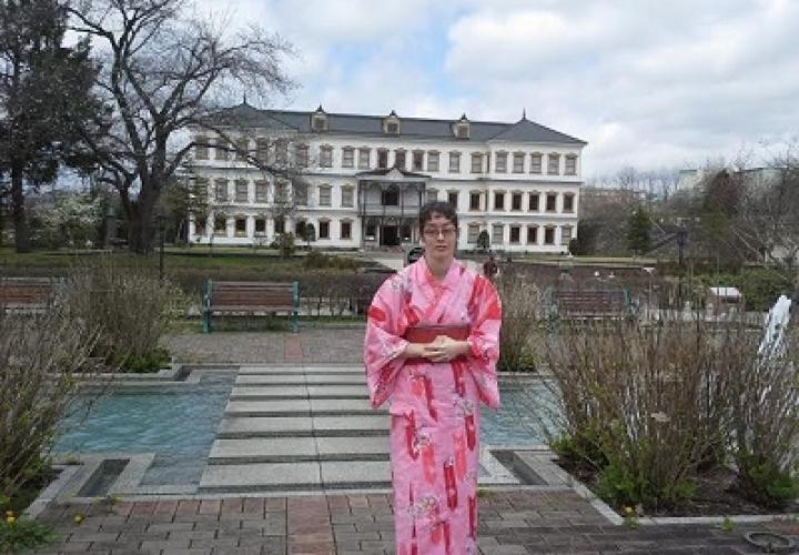 woman standing in front of building in japan