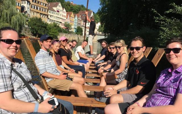 Students punting in Tuebingen