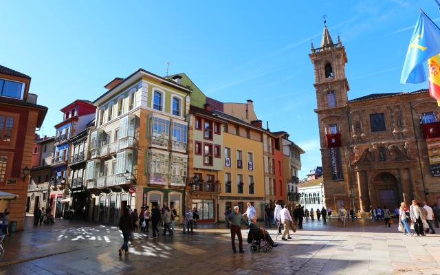 town square in Oviedo, Spain