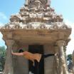  woman in front of temple