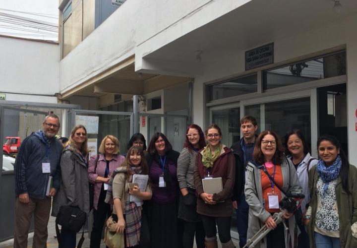 Group of people in front of building