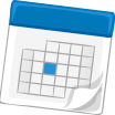Clip art image of a calendar with a day shaded.