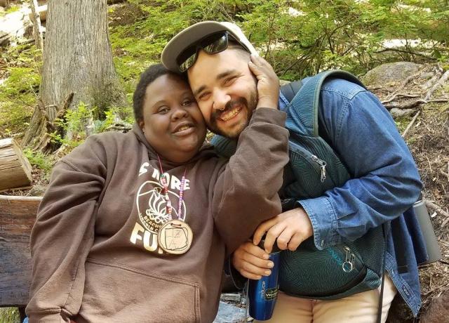 Two campers hanging out.