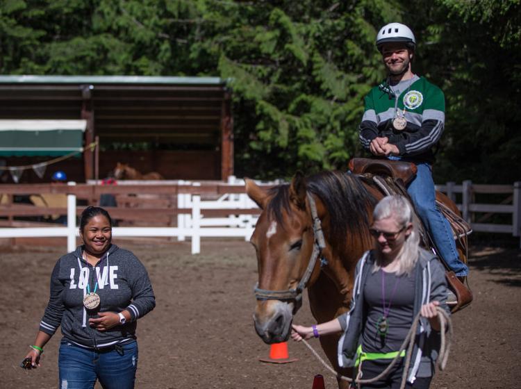 Horseback riding with Kiwanis Camp