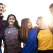 High school students hanging out together