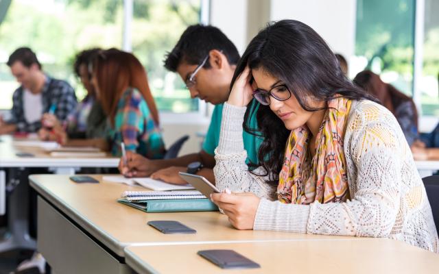 Student Affairs in Higher Education Graduate Certificate student studying in class