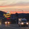 Portland Oregon stag sign over Burnside Bridge