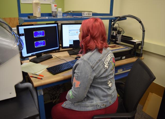 Student working in the Electronics Prototyping Lab