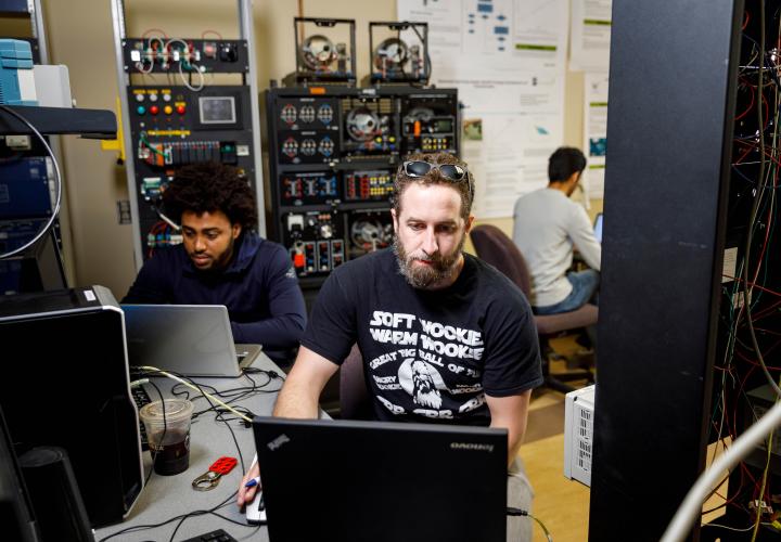 Students working in power lab