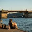 downtown Portland bridge and river