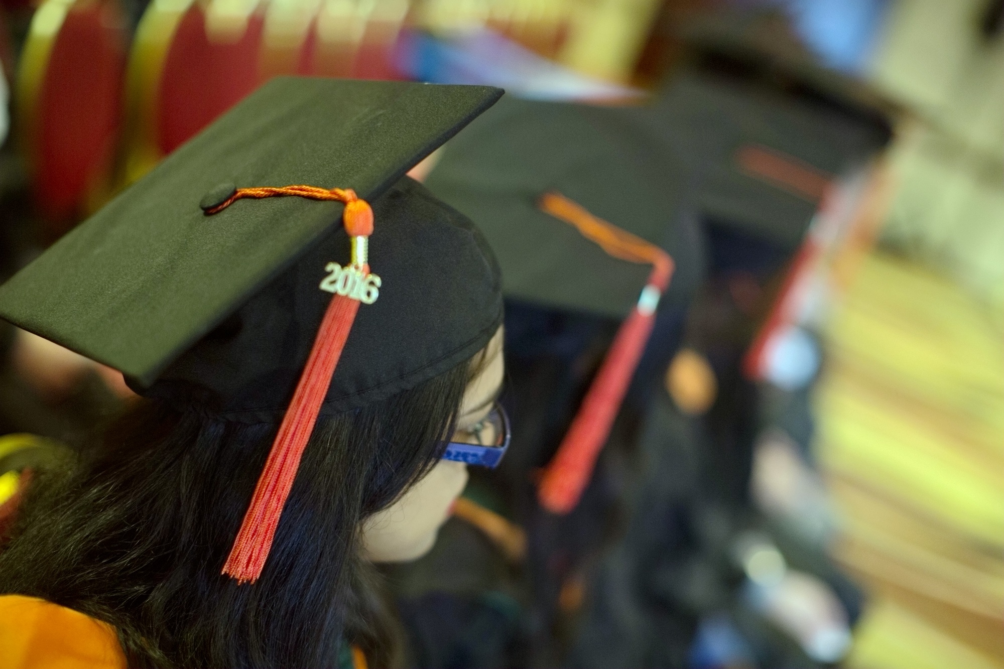 graduation caps on heads