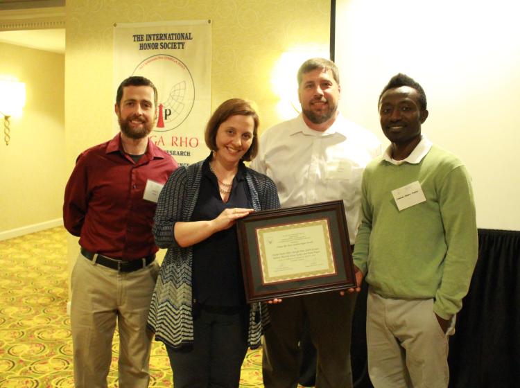 Students receiving award