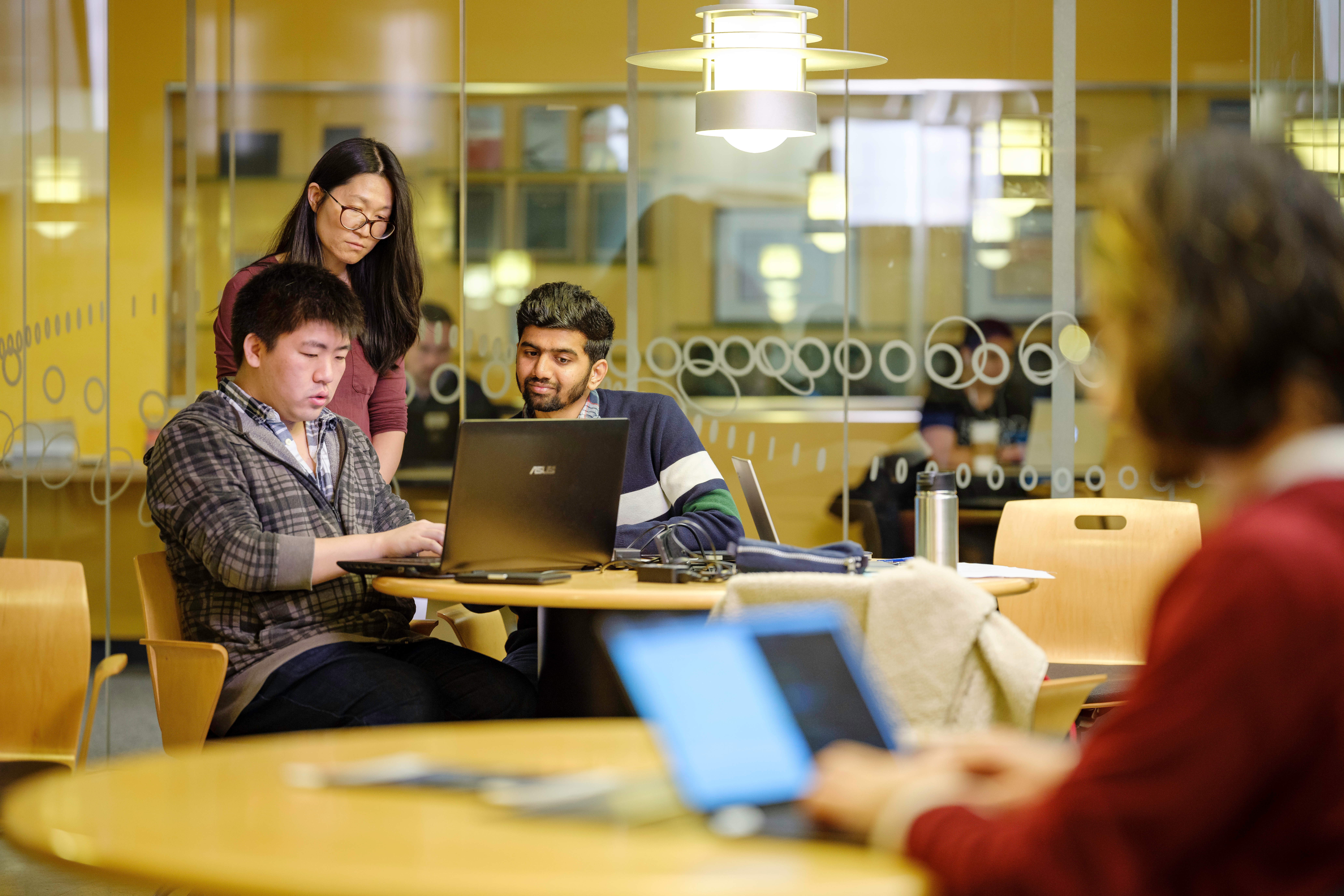 Group of students working on computer
