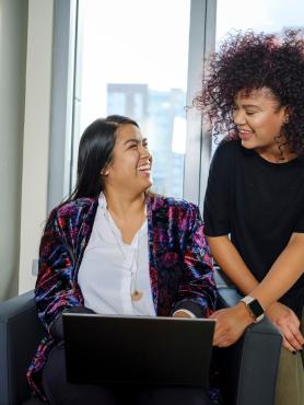 Student getting help from advisor