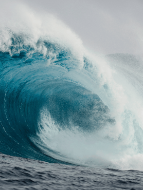 A powerful wave crashing.