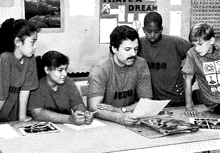 Teacher with young children