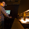 Student working in manufacturing lab