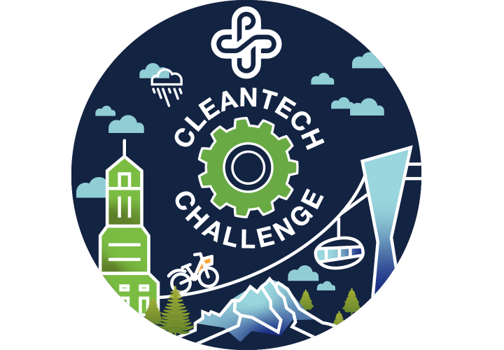 Cleantech Challenge button with CTC logo & Portland graphic