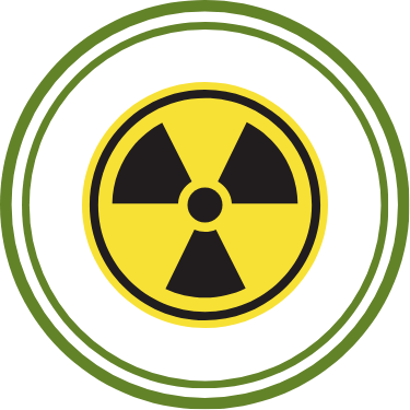 Biohazard symbol in a circle