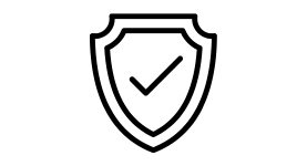 A shield with a checkmark in the center