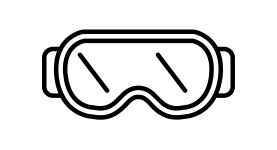 Outline of safety goggles