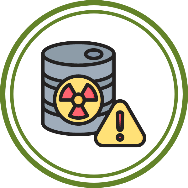 A container of hazardous waste