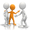 The people meeting each other