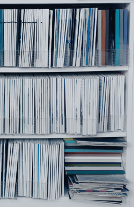 Reports on a shelf