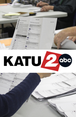ballot sorting and KATU news logo
