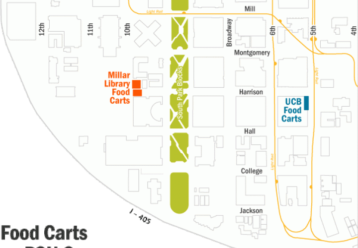 Map of food cart locations.