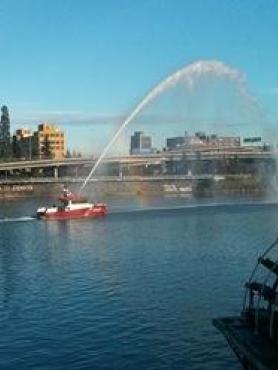 Fire boat on the Willamette River