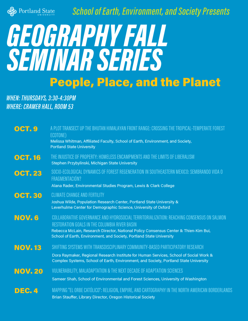 Fall 2025 GGR seminar guest speakers list