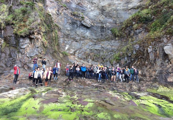 Geology class on a field trip