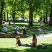 students in park blocks