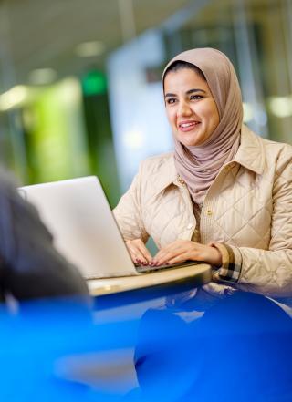 student at computer