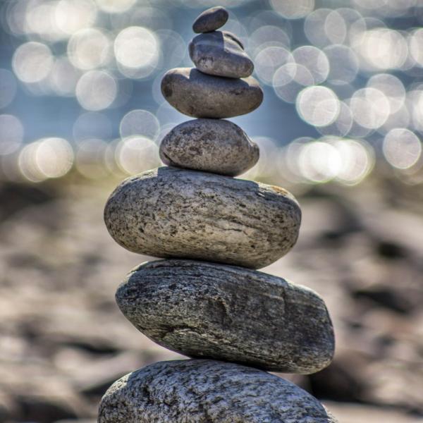 rocks stacked on top of eachother outside