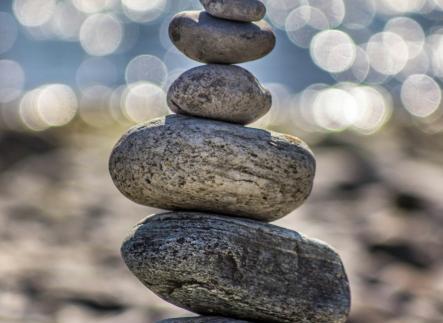 rocks stacked on top of eachother outside