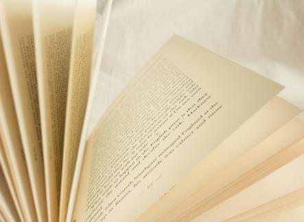 book open with some visible words