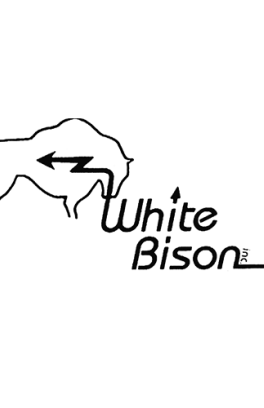 an outline of a bison with the text "white bison"