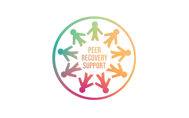 peer recovery support - people in a circle holding hands in support