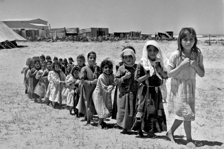 Photo of Nuseirat refugee camp, Gaza, 1949 (AFSC archives, Philadelphia) 