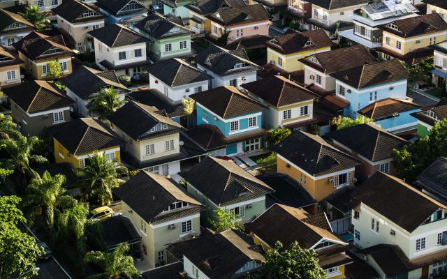 aerial view of houses