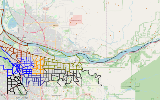 Map of 2023 PIT Count regions in Multnomah County