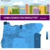 Map of homelessness rates in Oregon counties