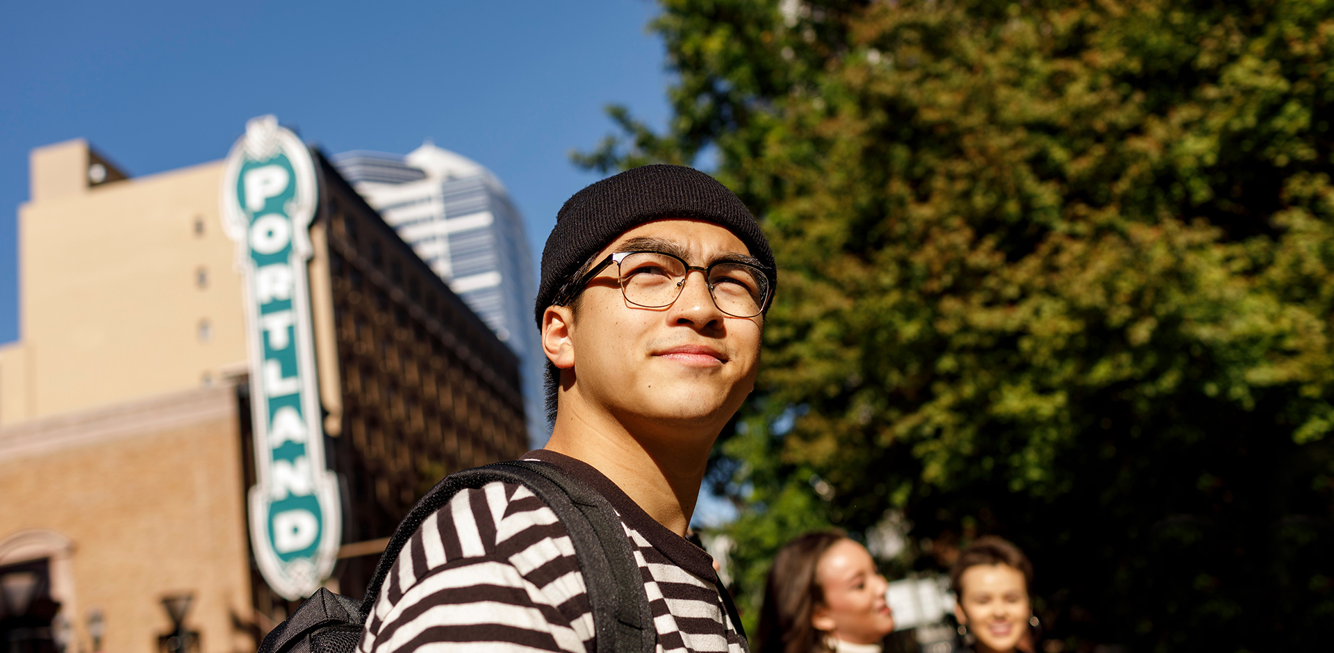 Portland State University student in Downtown Portland, Oregon