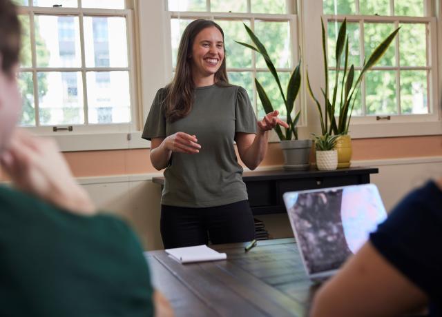 Honors faculty teaching a class