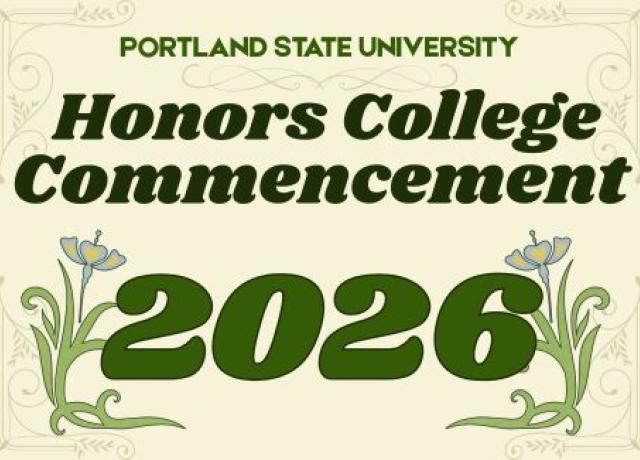 Honors Commencement 2026 with flowers and leaves