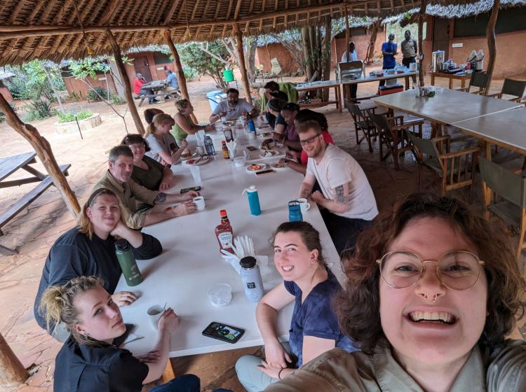Kenya students having lunch