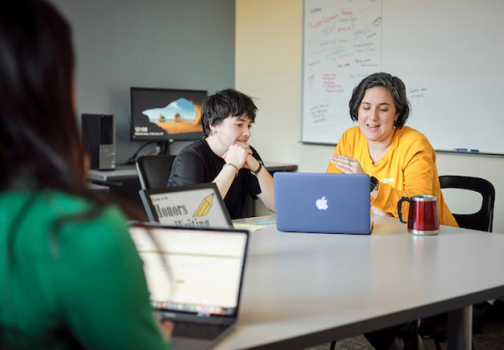 Students working in the Writing Center